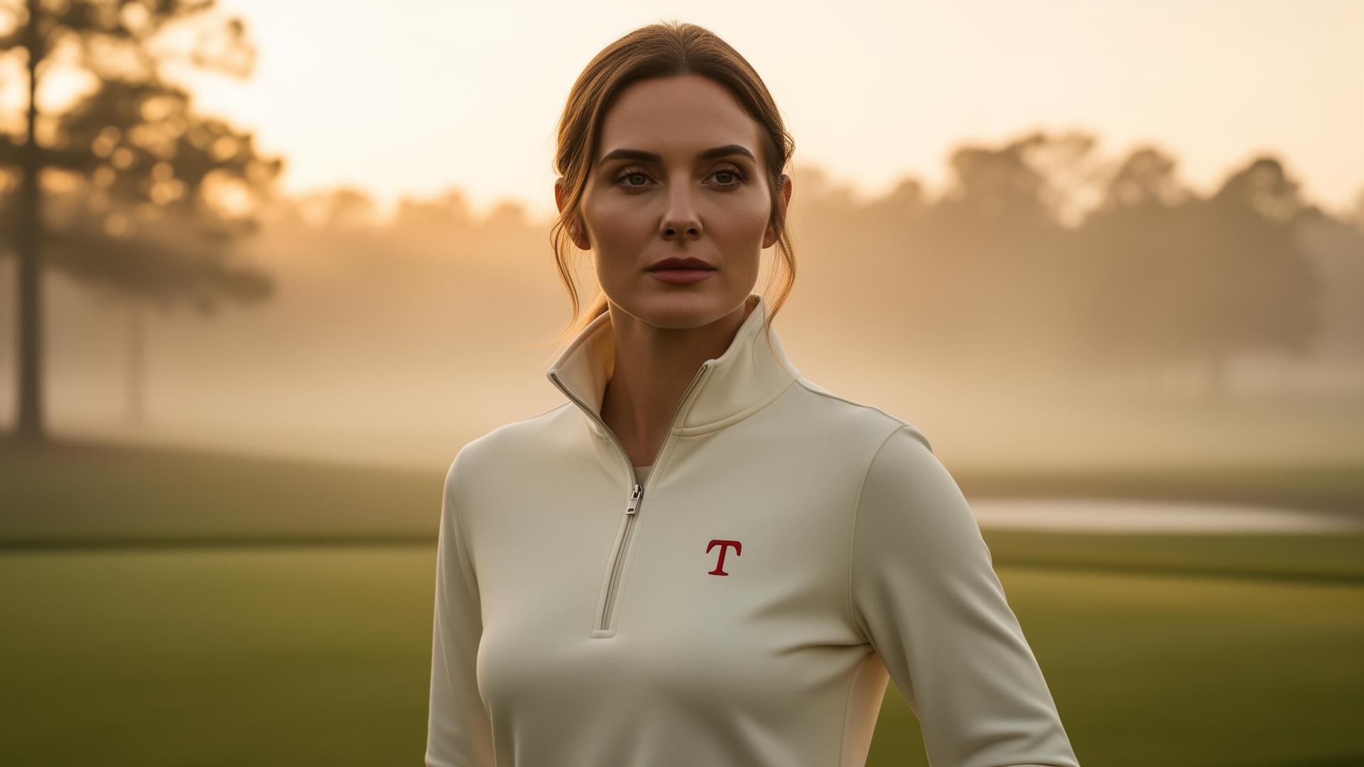 Red Tee Society women's golf apparel on the course