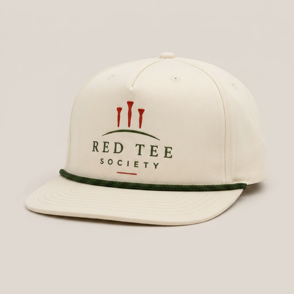 Red Tee Society Rope Hat — Cream / Green