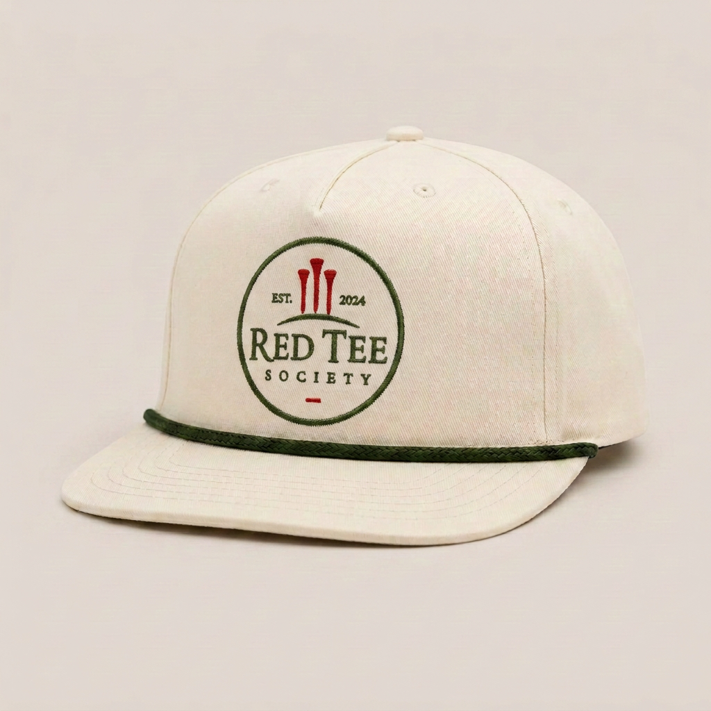 Red Tee Society Rope Hat — Cream / Green
