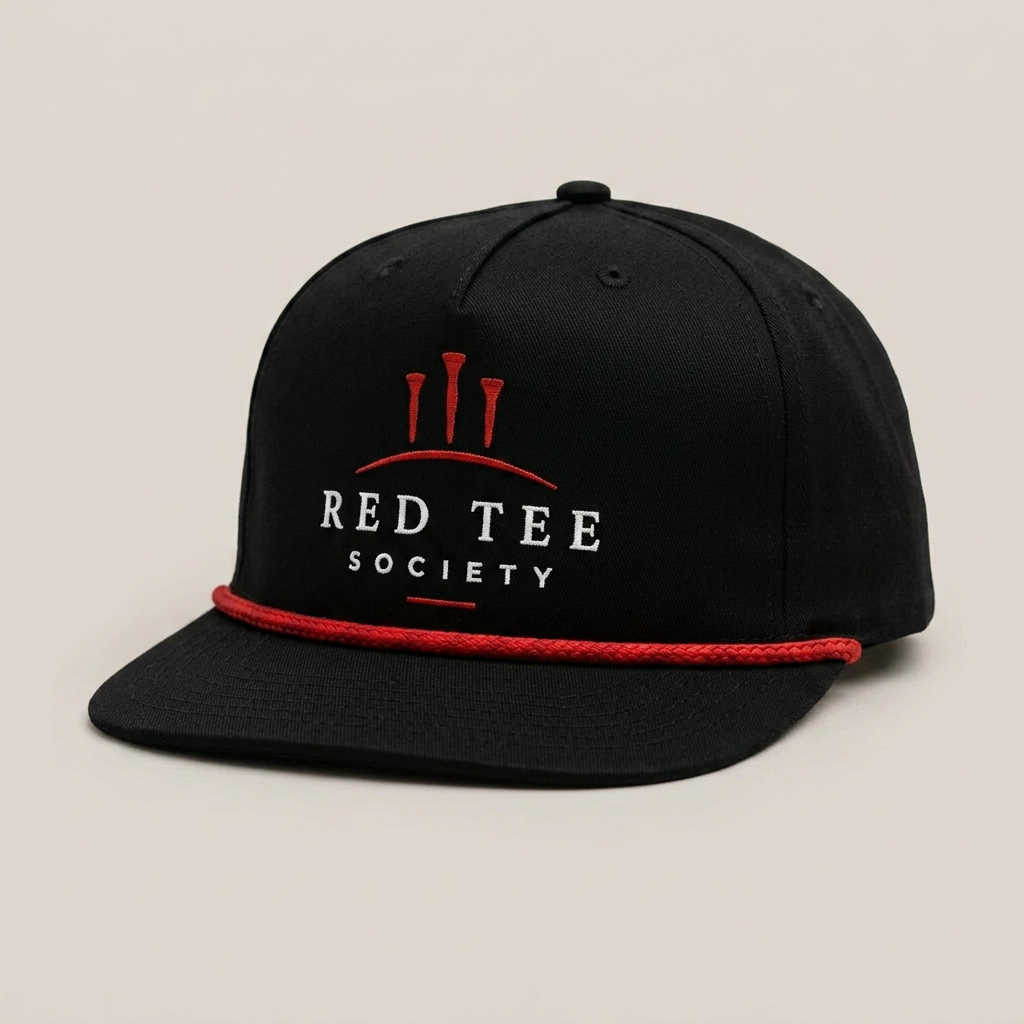 Red Tee Society Rope Hat — Black / Red