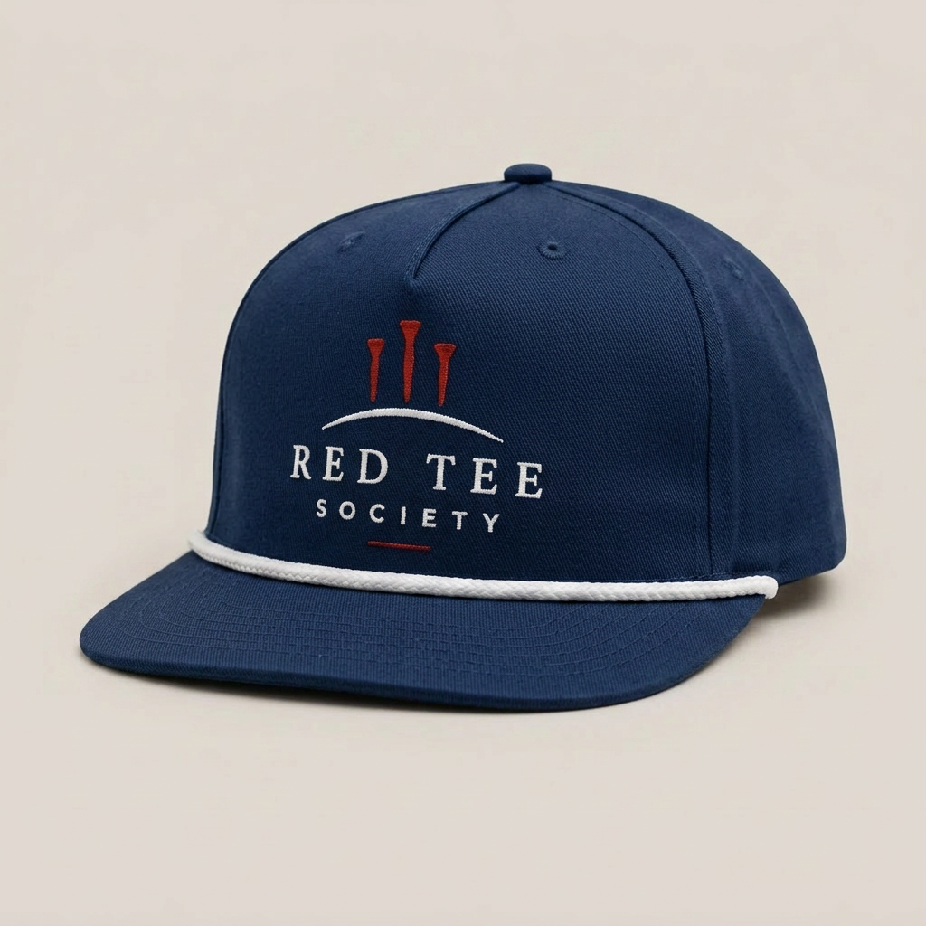 Red Tee Society Rope Hat — Navy / White