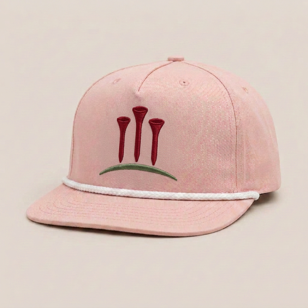 Red Tee Society Rope Hat — Pink / White