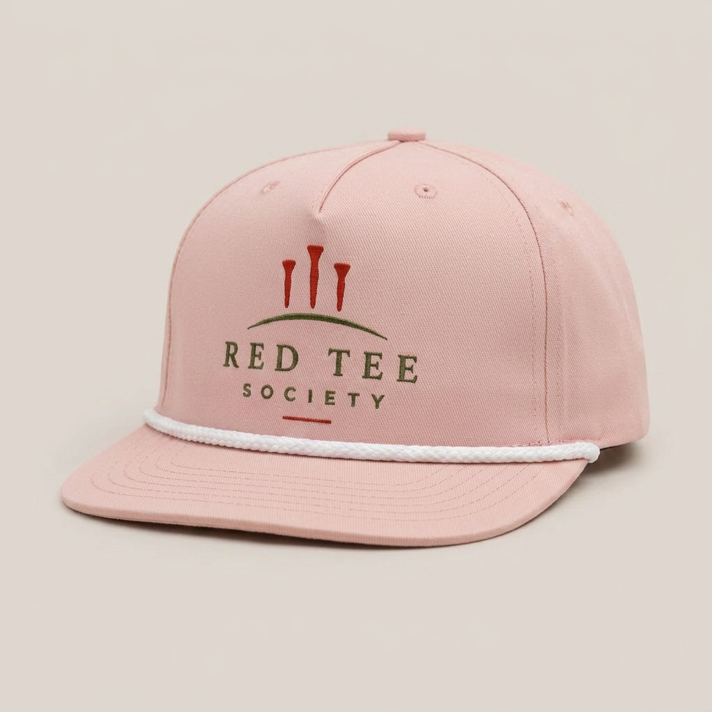 Red Tee Society Rope Hat — Pink / White