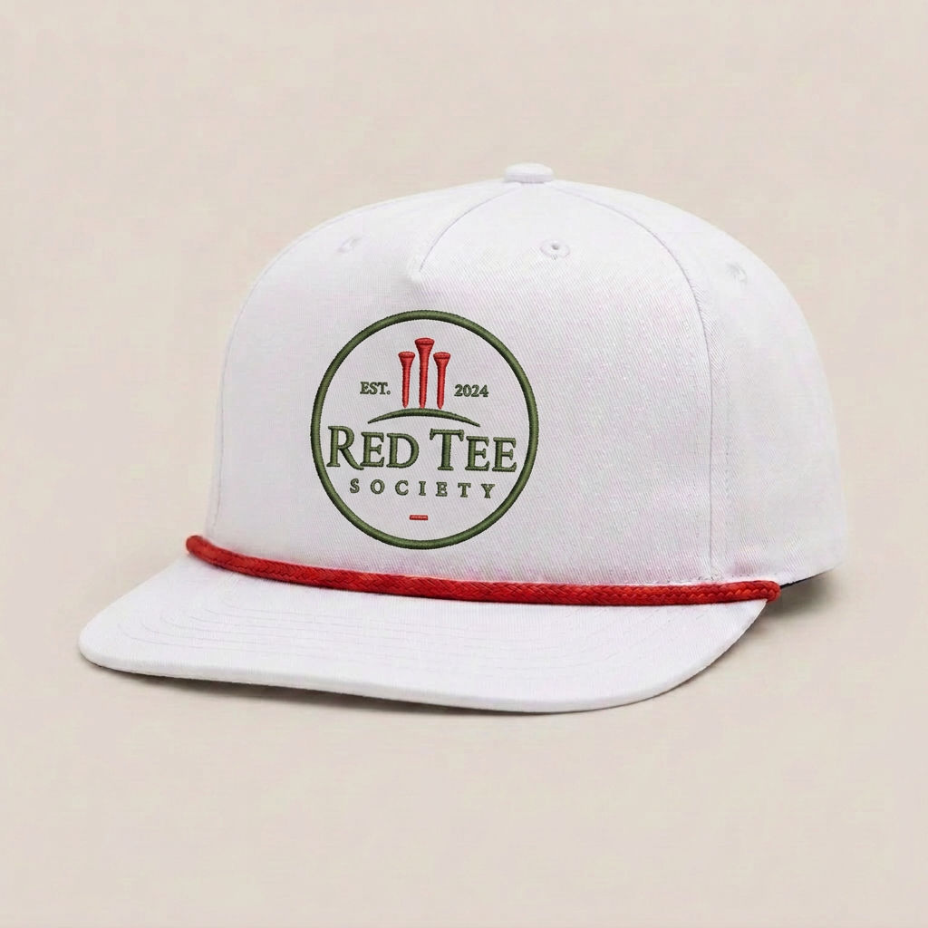 Red Tee Society Rope Hat — White / Red